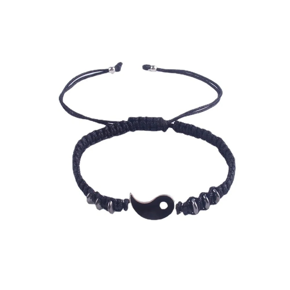 Best Friend 2 Matching Yin Yang Adjustable Cord Bracelets