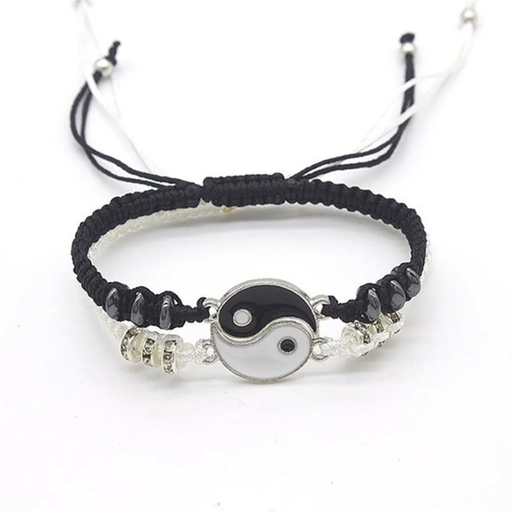 Best Friend 2 Matching Yin Yang Adjustable Cord Bracelets