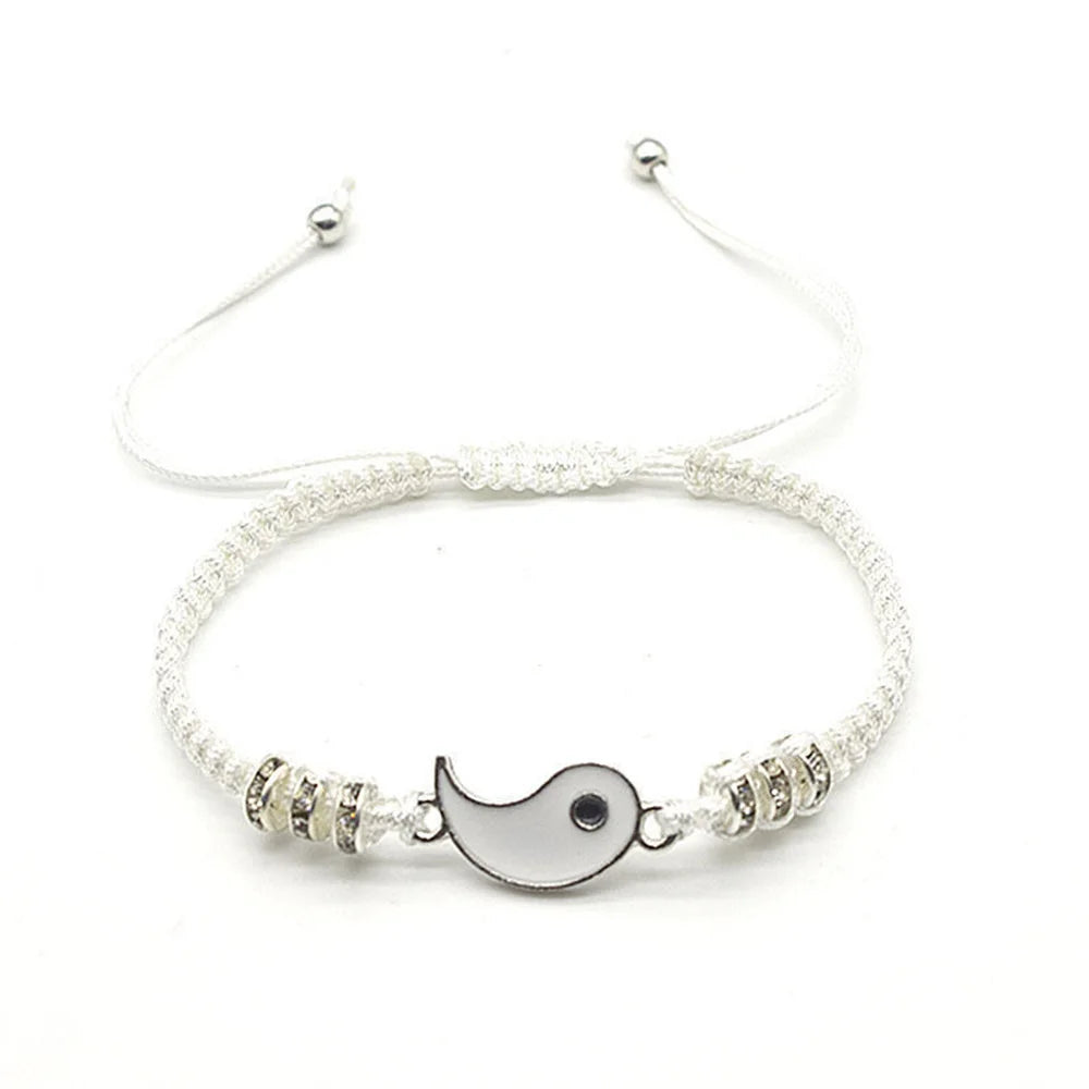 Best Friend 2 Matching Yin Yang Adjustable Cord Bracelets