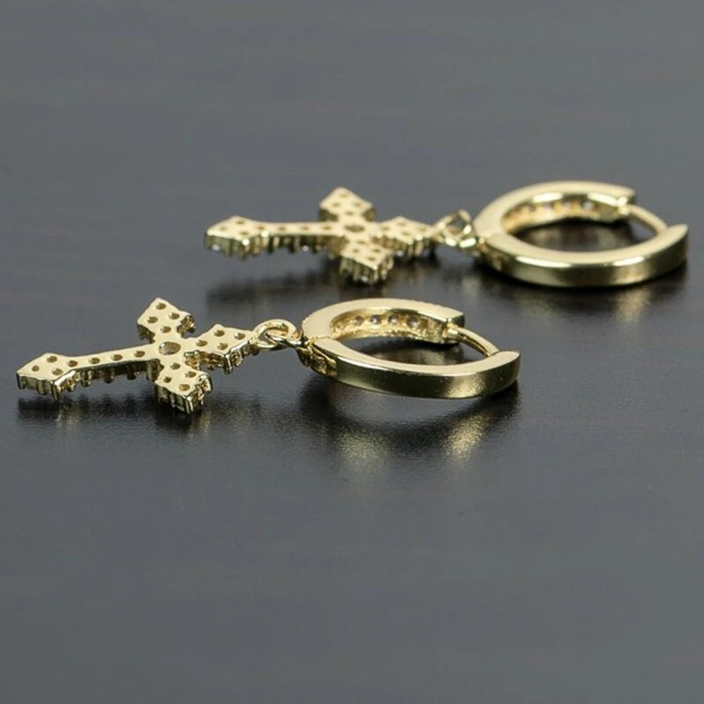 UNISEX HUITAN Stylish Arrow Cross-shape Drop Earrings