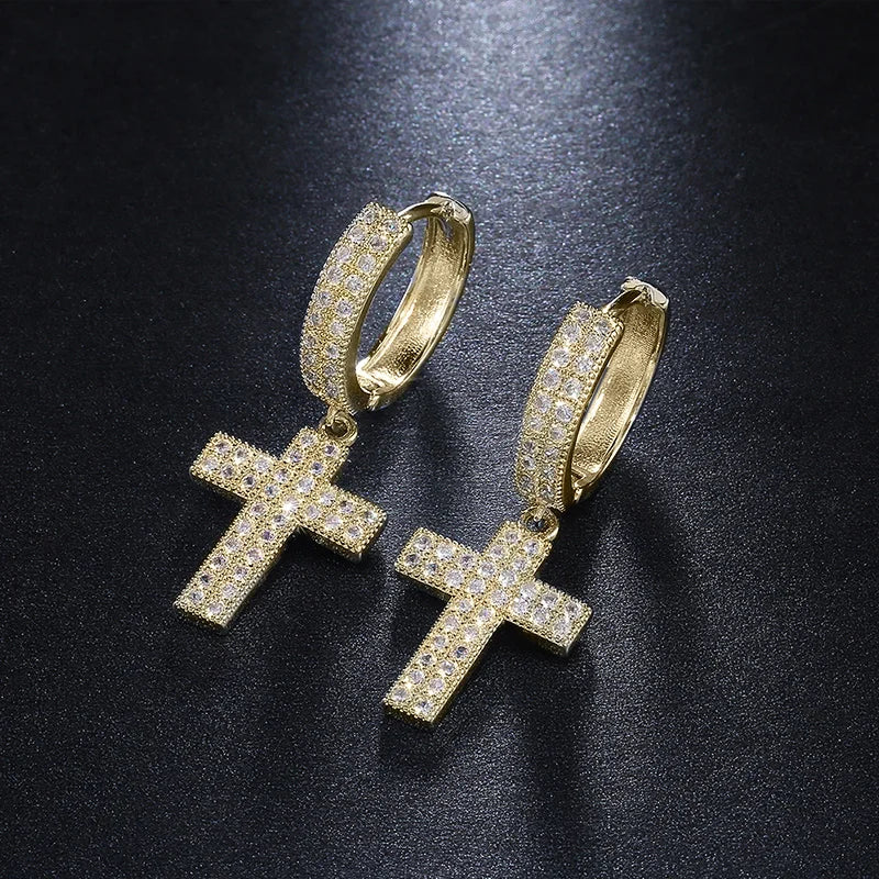 UNISEX HUITAN Stylish Arrow Cross-shape Drop Earrings