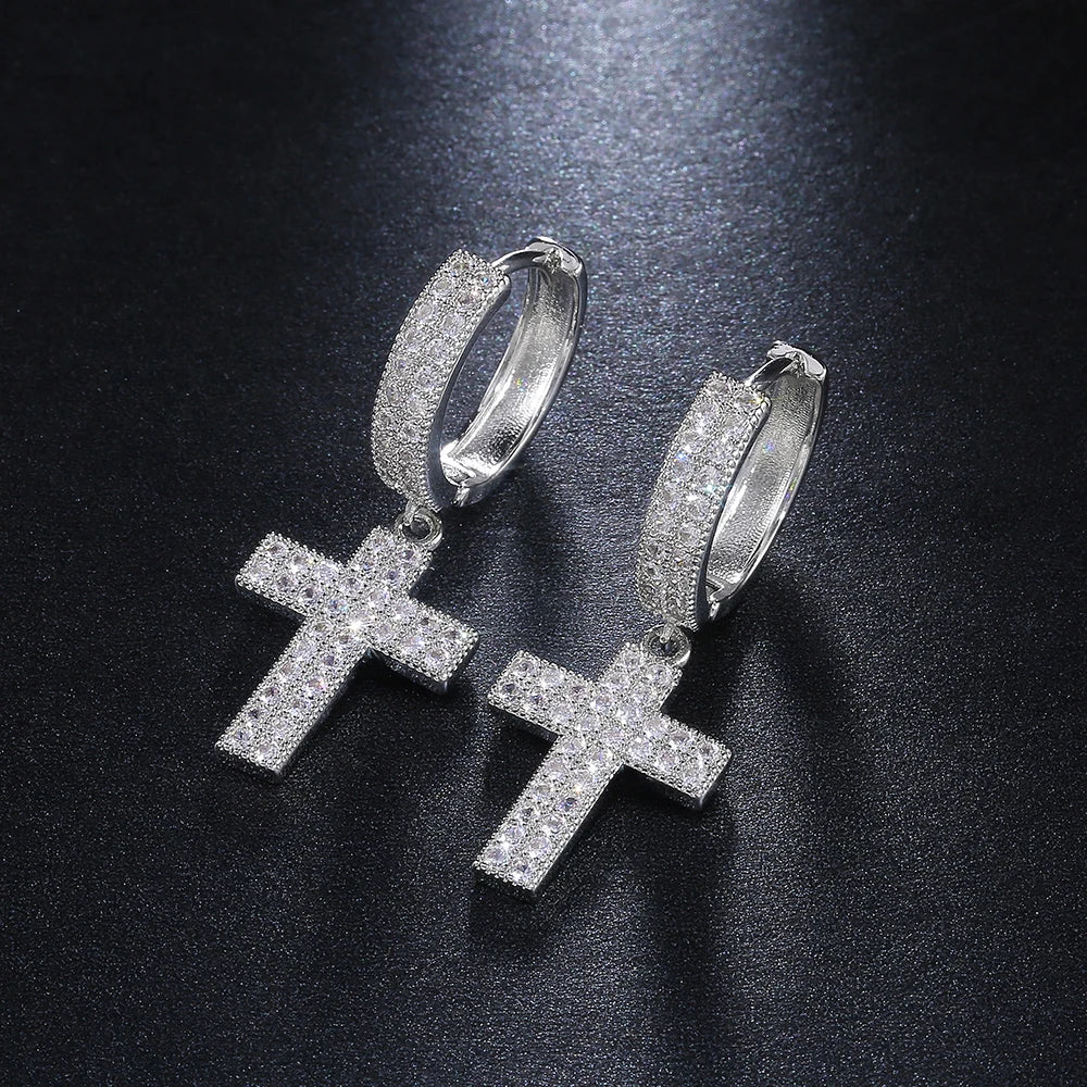 UNISEX HUITAN Stylish Arrow Cross-shape Drop Earrings