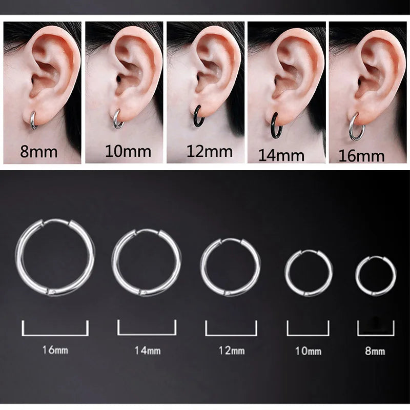 SMYXY UNISEX Stainless Steel Small Hoop Earrings