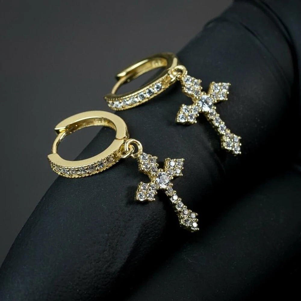 UNISEX HUITAN Stylish Arrow Cross-shape Drop Earrings