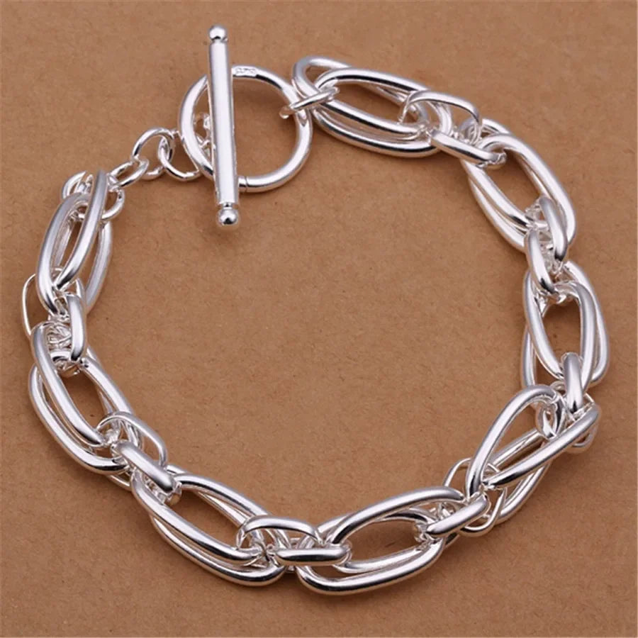 ALIZERO 925 Sterling Silver Noble Nice Chain Solid Bracelet
