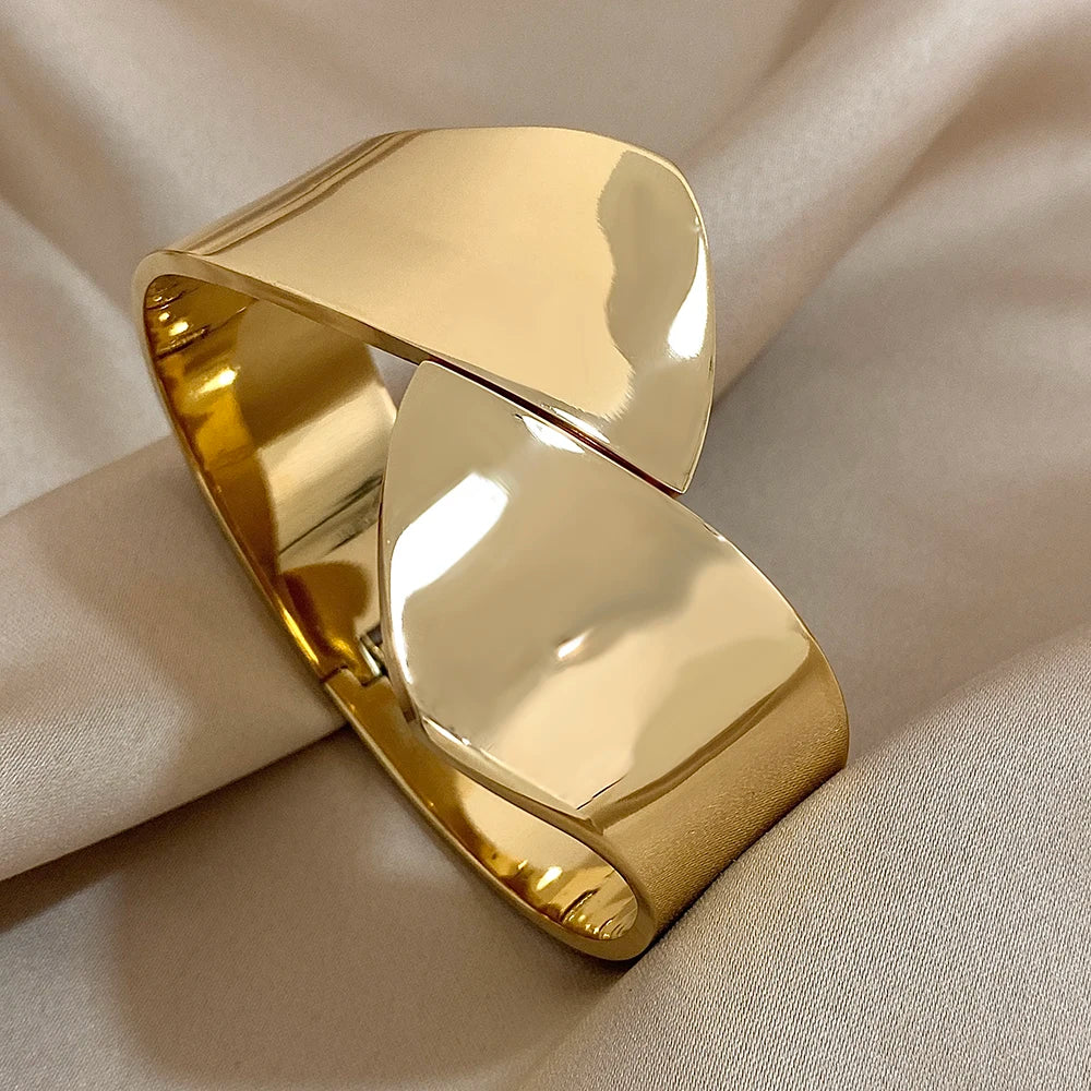AENSOA Inlaid Rhinestone Zircon Stainless Steel Bracelet