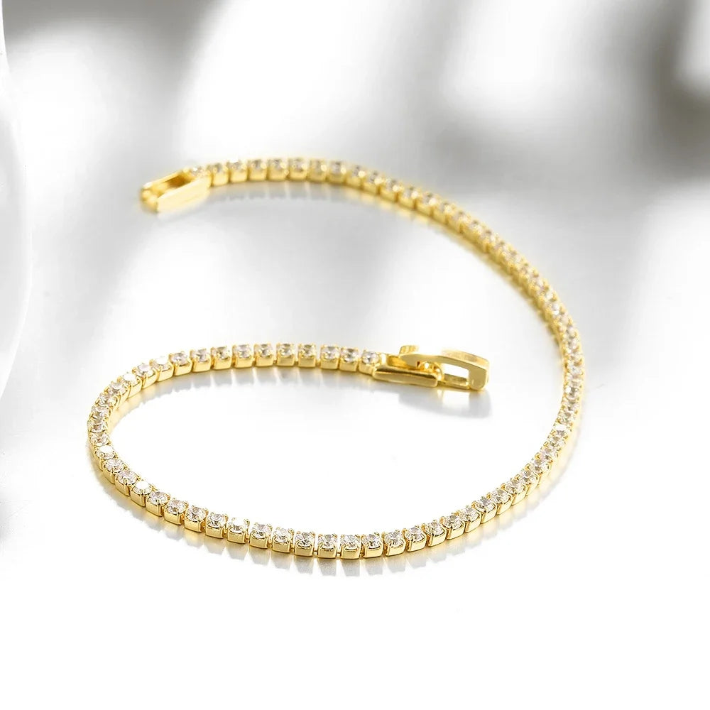 ANDARA Pure 925 Silver Jewelry 18CM Tennis Bracelet