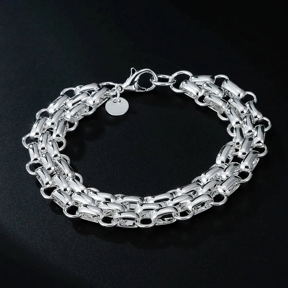 ALIZERO 925 Sterling Silver Noble Nice Chain Solid Bracelet