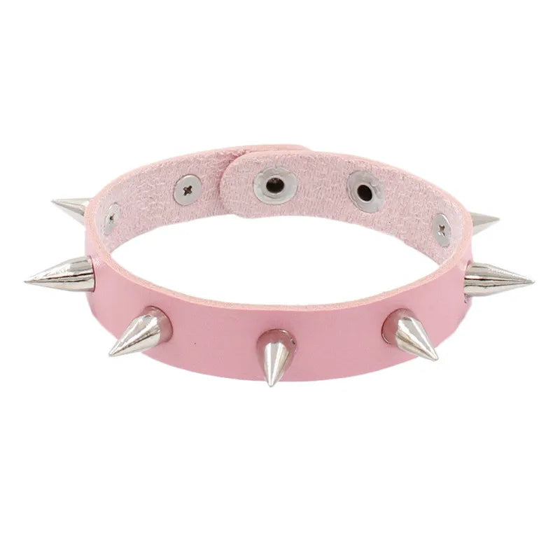 Fashion Spike Punk Faux Leather Bracelet