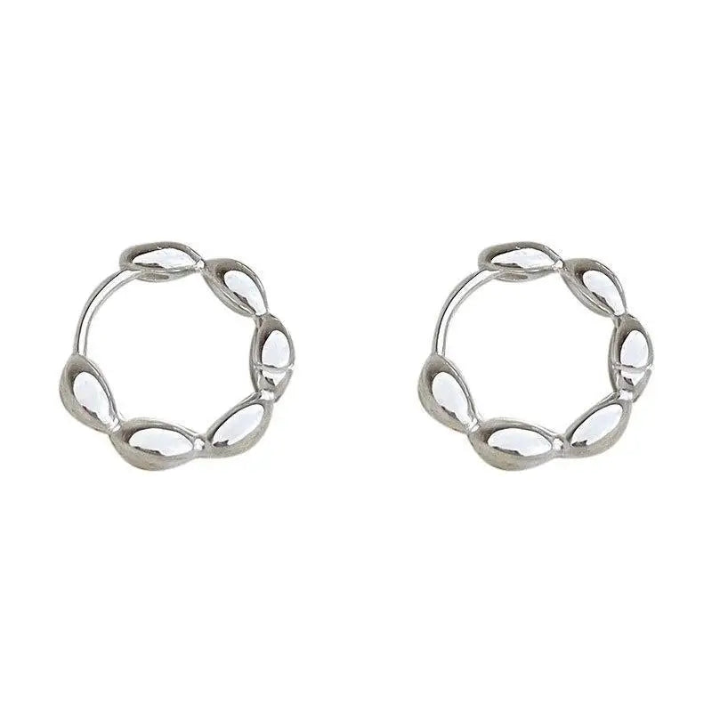 REETI 925 Sterling Silver Olive Branch Hoop Earrings