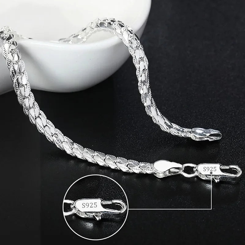 ALIZERO 925 Sterling Silver Noble Nice Chain Solid Bracelet