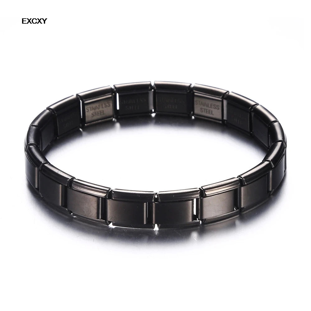 EXCXY 9MM Width Italian Elastic Charm Bracelet