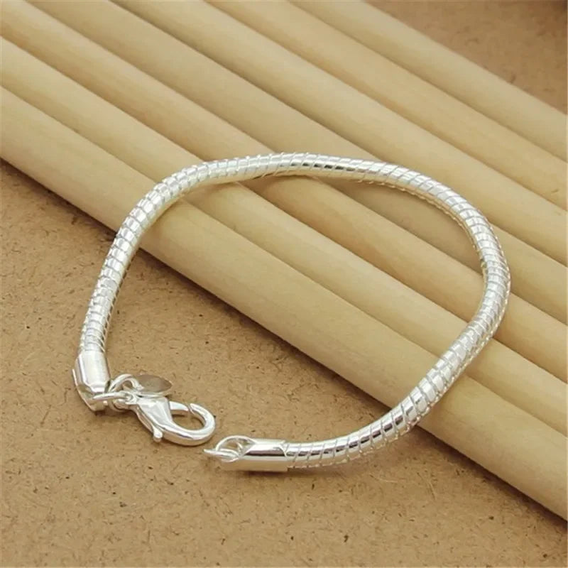 ALIZERO 925 Sterling Silver Noble Nice Chain Solid Bracelet