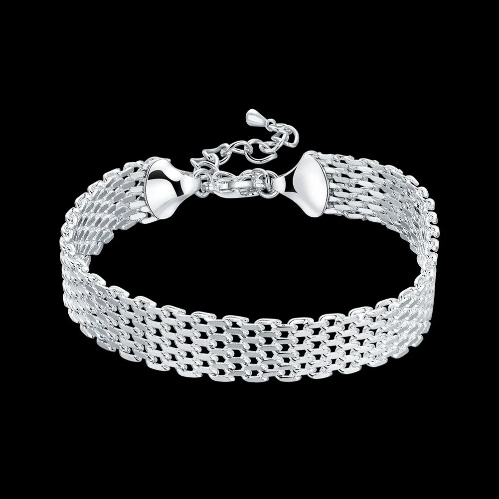 ALIZERO 925 Sterling Silver Noble Nice Chain Solid Bracelet