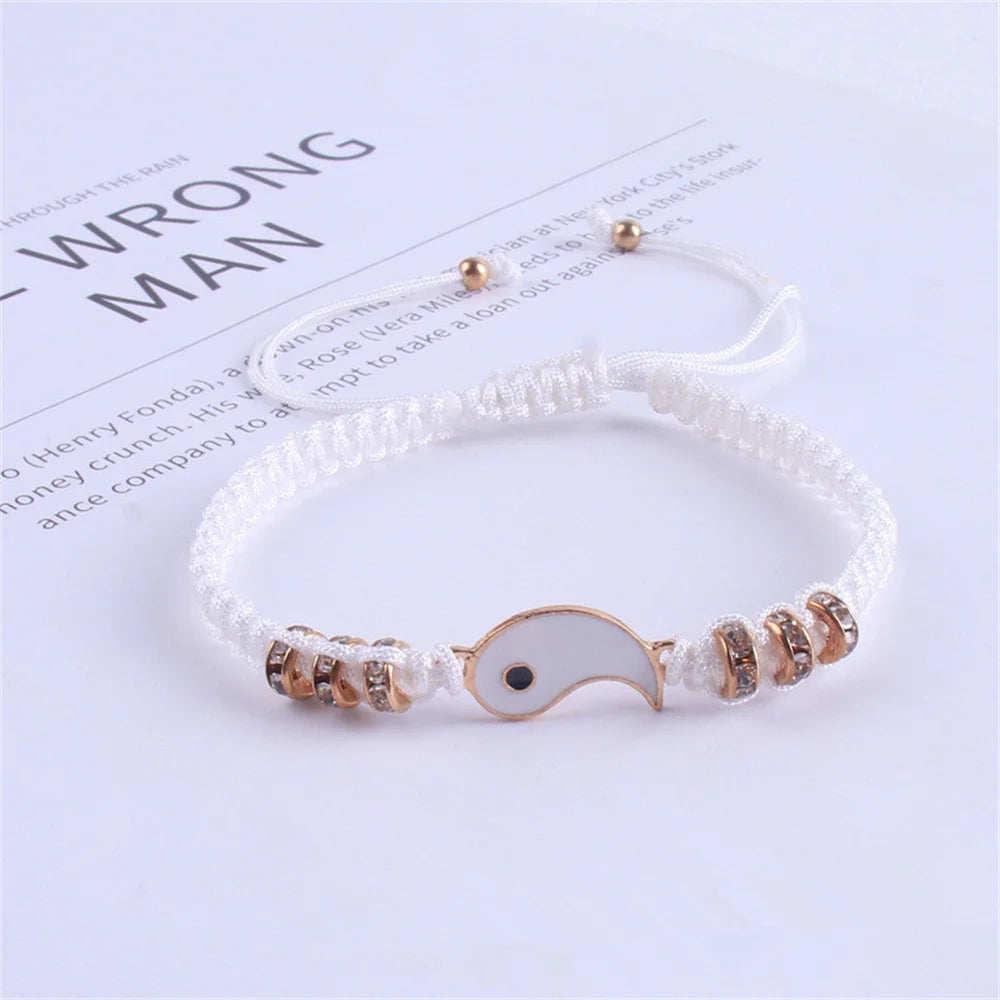 Best Friend 2 Matching Yin Yang Adjustable Cord Bracelets