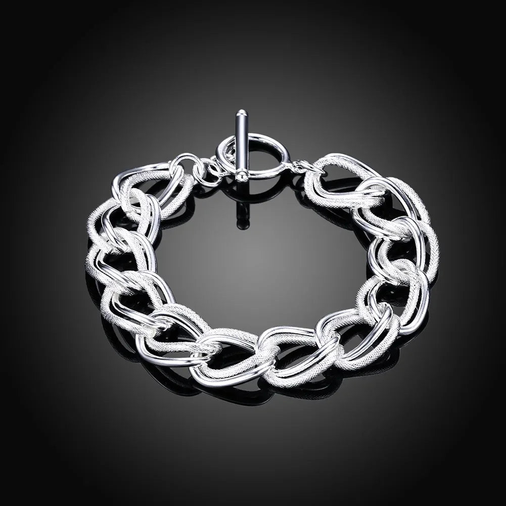 ALIZERO 925 Sterling Silver Noble Nice Chain Solid Bracelet