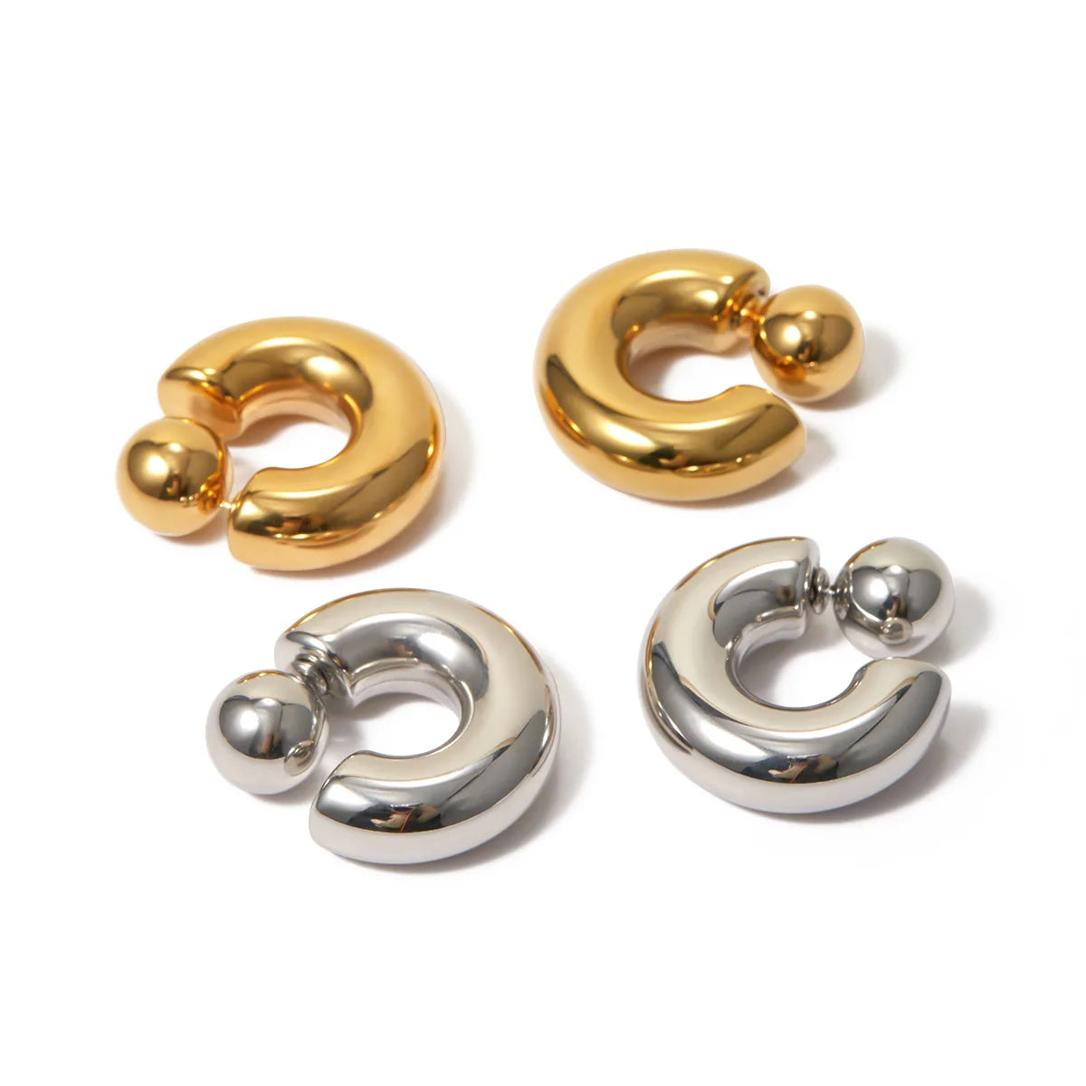 Fashionable C-Shaped Earrings with Unique Design