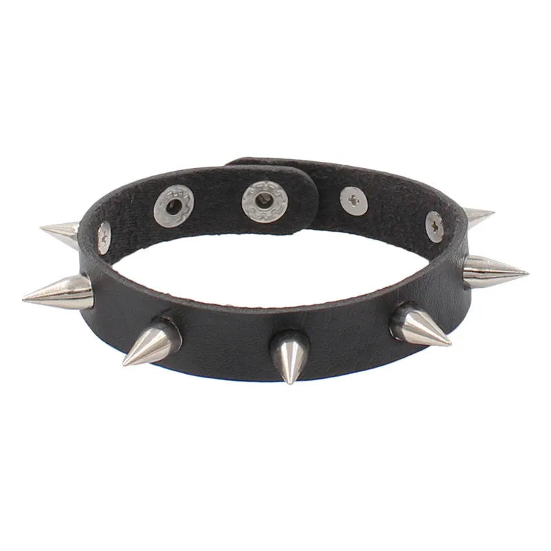 Fashion Spike Punk Faux Leather Bracelet