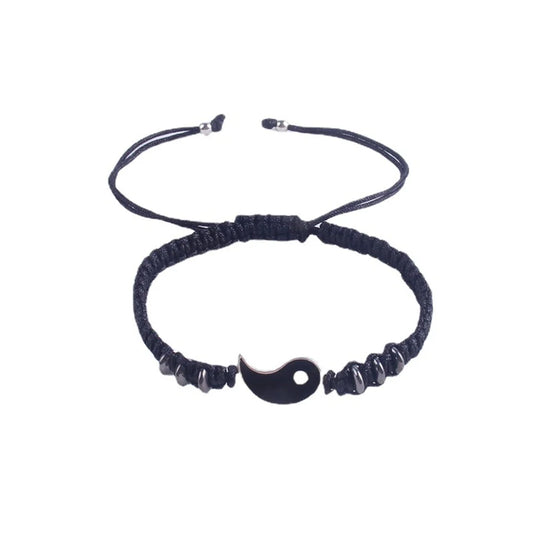 Best Friend 2 Matching Yin Yang Adjustable Cord Bracelets