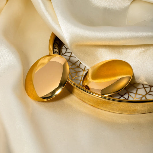 Minimalist Stainless Steel Glossy Big Round Earrings
