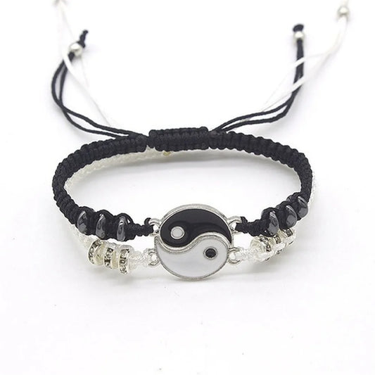 Best Friend 2 Matching Yin Yang Adjustable Cord Bracelets