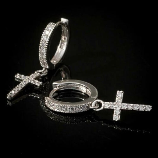 UNISEX HUITAN Stylish Arrow Cross-shape Drop Earrings