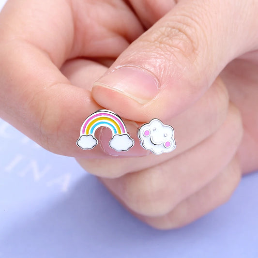 Real Pure 925 Sterling Silver Cute Stud Earring