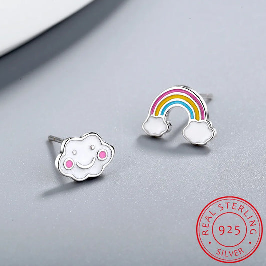 Real Pure 925 Sterling Silver Cute Stud Earring