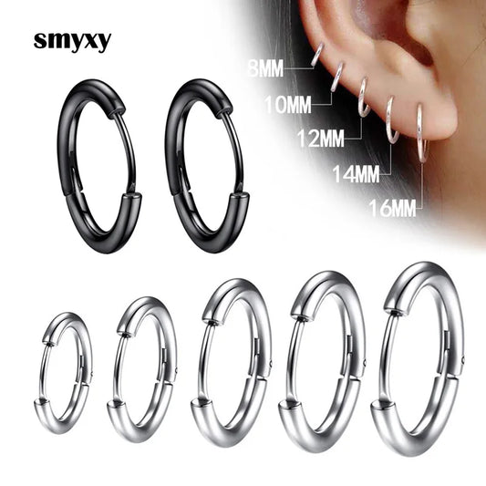 SMYXY UNISEX Stainless Steel Small Hoop Earrings