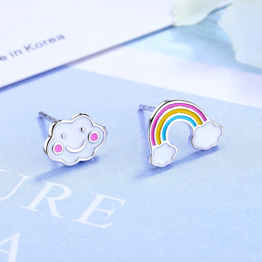 Real Pure 925 Sterling Silver Cute Stud Earring