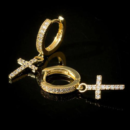 UNISEX HUITAN Stylish Arrow Cross-shape Drop Earrings