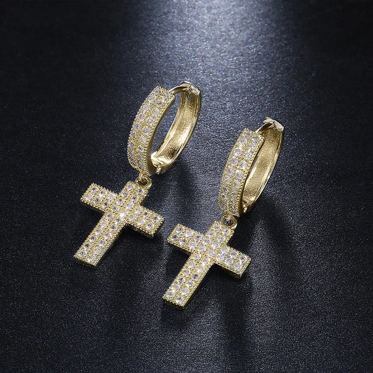 UNISEX HUITAN Stylish Arrow Cross-shape Drop Earrings