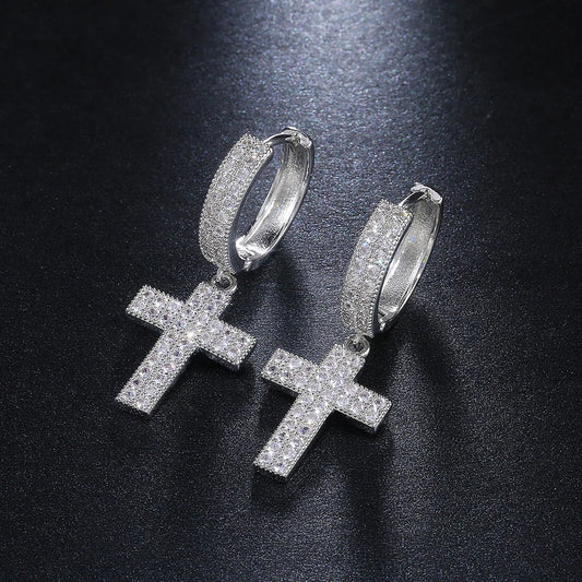 UNISEX HUITAN Stylish Arrow Cross-shape Drop Earrings