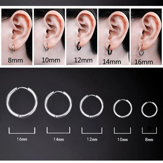 SMYXY UNISEX Stainless Steel Small Hoop Earrings