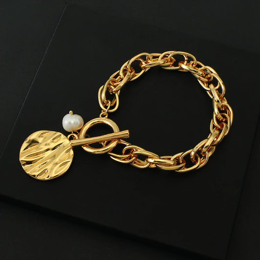 AENSOA Vintage Bohemian Chunky Chain Bracelet & Bangle