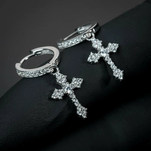 UNISEX HUITAN Stylish Arrow Cross-shape Drop Earrings