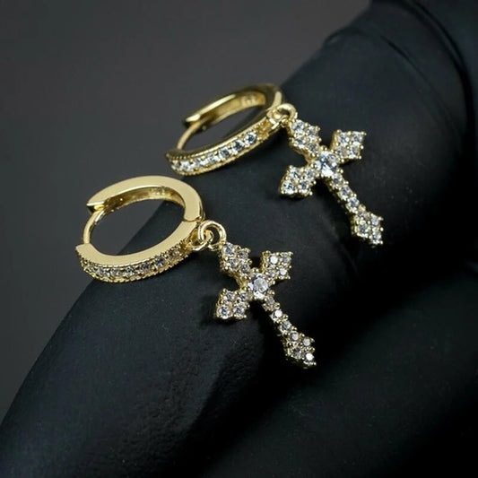 UNISEX HUITAN Stylish Arrow Cross-shape Drop Earrings