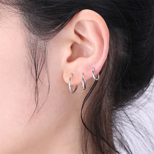 SMYXY UNISEX Stainless Steel Small Hoop Earrings