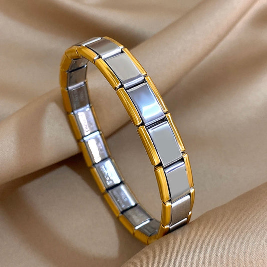 AENSOA Chunky Gold Color Stainless Steel Bracelet