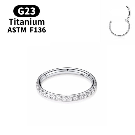 UHERA 18G/16G G23 F136 Titanium Round Earrings and Nose Ring Piercing
