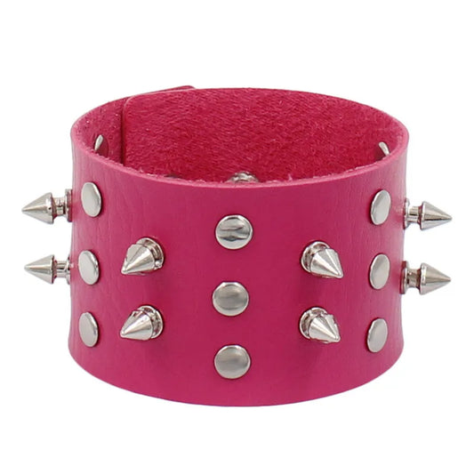 Fashion Spike Punk Faux Leather Bracelet