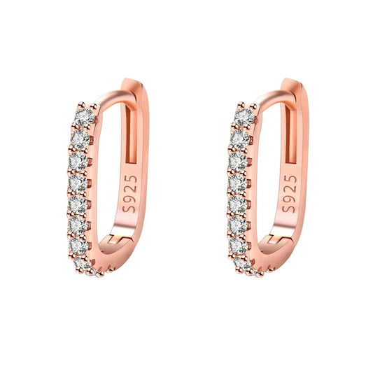 High-Quality 925 Sterling Silver Crystal Fashion Circle Hoop Earrings for Women