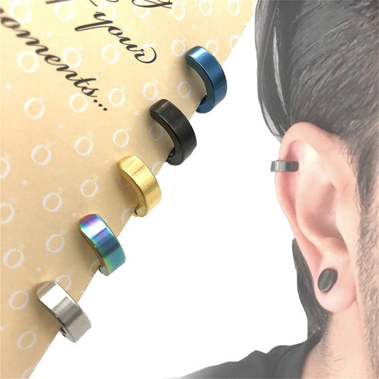 2 Pcs UNISEX 316L Fashion Stainless Steel Cuff Earrings