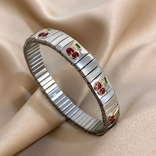 AENSOA Stainless Steel Elastic Bracelet Bangle for Women