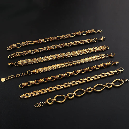 AENSOA Thick Chain Stainless Steel Bracelet