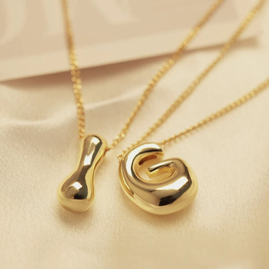 DOYOURS Golden Color Stainless Steel Initial Necklace for Women