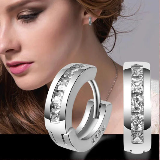 Korean Fashion Round Crystal Earrings