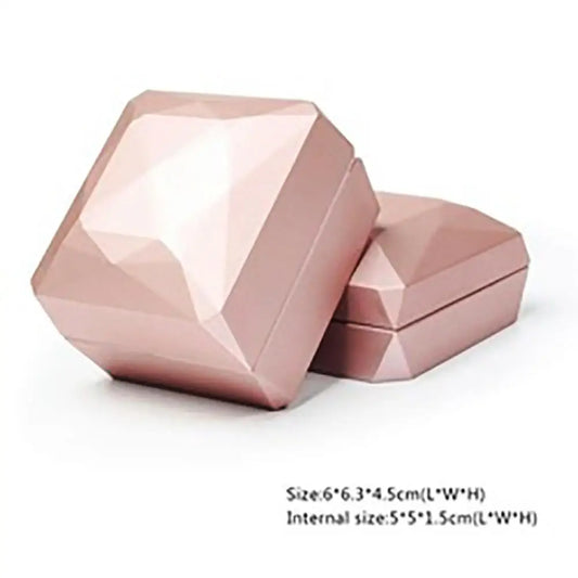 LED Ring Necklace Pendant Box Luxury Velvet Rubber with Light