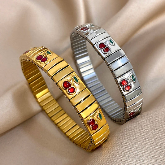 AENSOA Stainless Steel Elastic Bracelet Bangle for Women