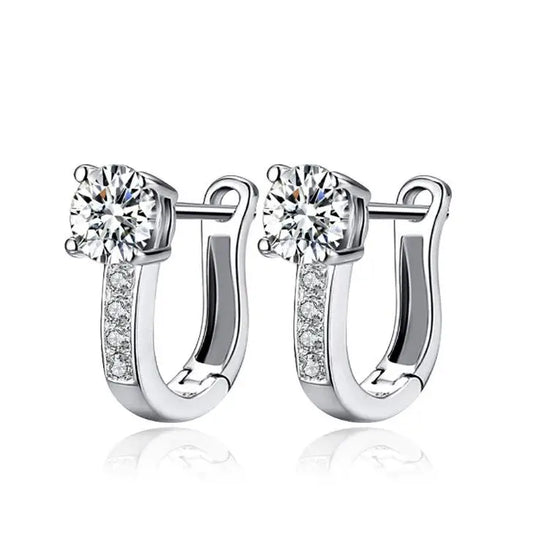 Korean Fashion Round Crystal Earrings